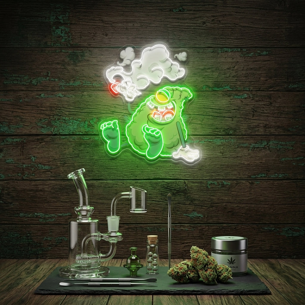 Weed Bud Cartoon Artwork Led Neon Sign Light