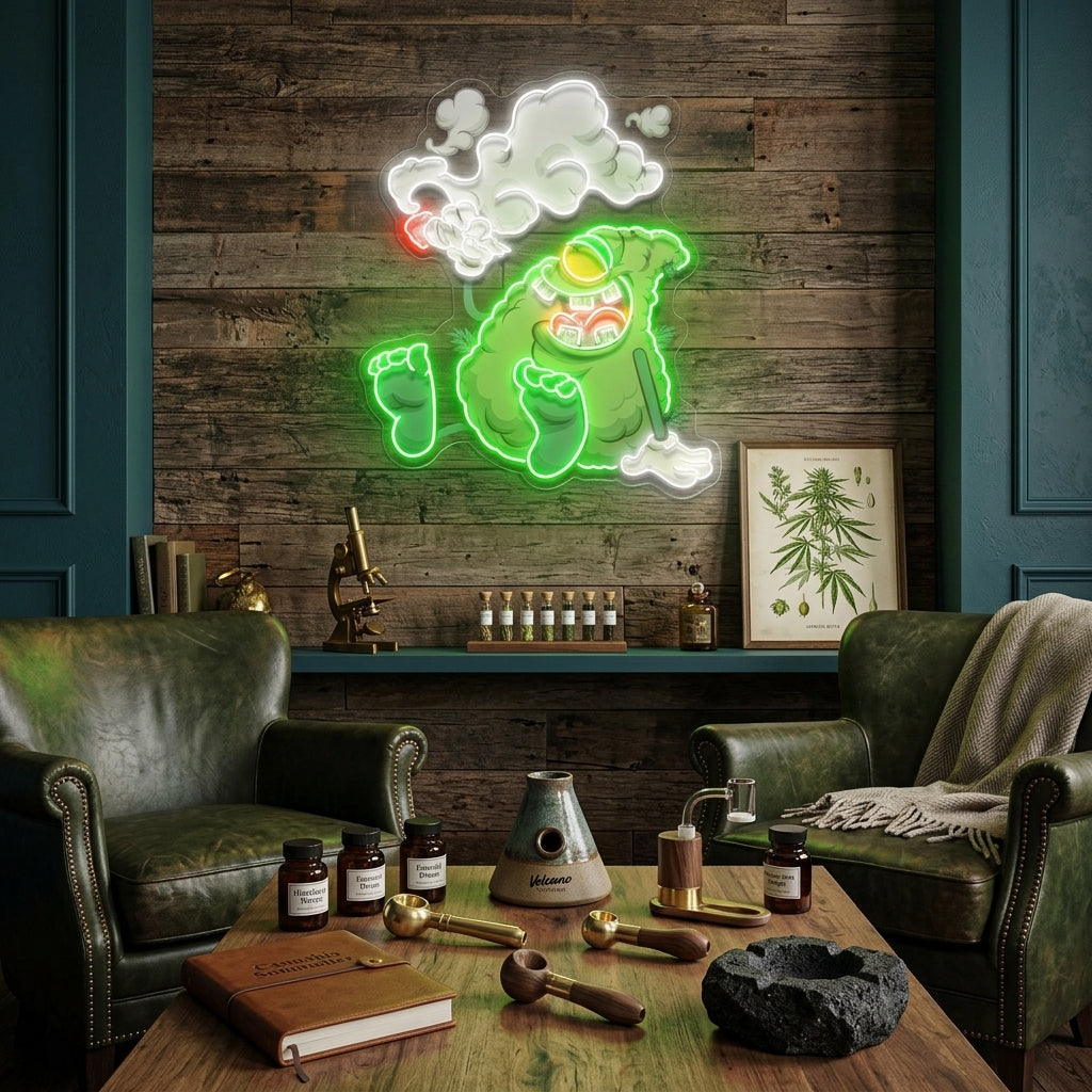 Weed Bud Cartoon Artwork Led Neon Sign Light