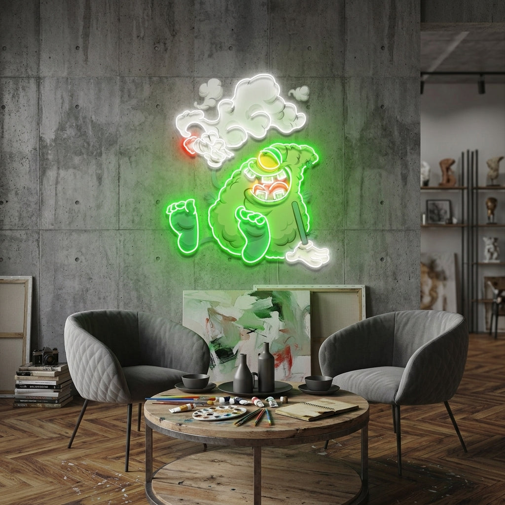 Weed Bud Cartoon Artwork Led Neon Sign Light