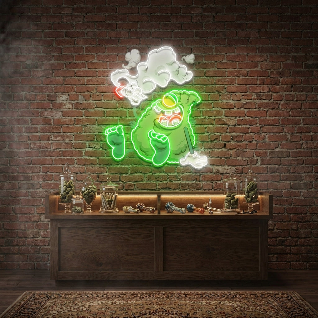 Weed Bud Cartoon Artwork Led Neon Sign Light