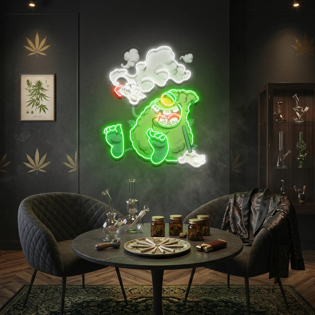 Weed Bud Cartoon Artwork Led Neon Sign Light
