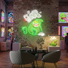 Weed Bud Cartoon Artwork Led Neon Sign Light