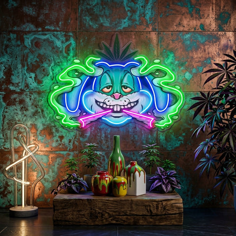 Weed Bunny Rabbit Joint Smoke Kush LED Neon Sign Light Pop Art