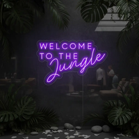 Welcome to the Jungle Neon Sign for Home Decor Party Decoration
