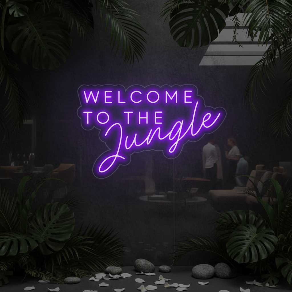 Welcome to the Jungle Neon Sign for Home Decor Party Decoration