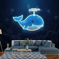 Whale Neon Sign Wall Decor for Home Bar Restaurant