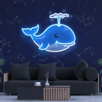 Whale Neon Sign Wall Decor for Home Bar Restaurant