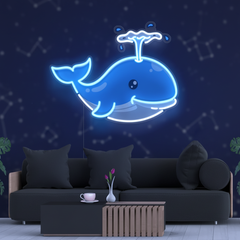 Whale Neon Sign Wall Decor for Home Bar Restaurant