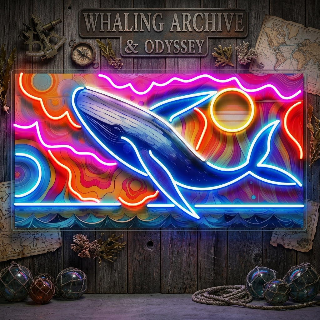 Whale Swimming In Abstract Art LED Neon Sign Light Pop Art