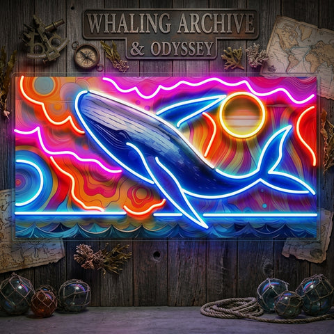 Whale Swimming In Abstract Art LED Neon Sign Light Pop Art