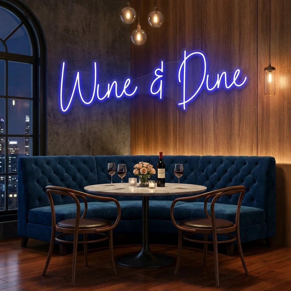 Wine Dine Led Neon Sign Light