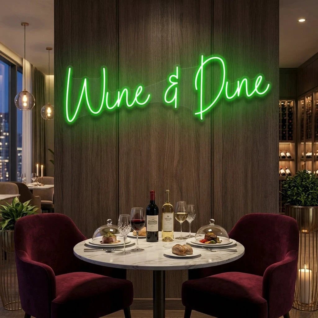 Wine Dine Led Neon Sign Light