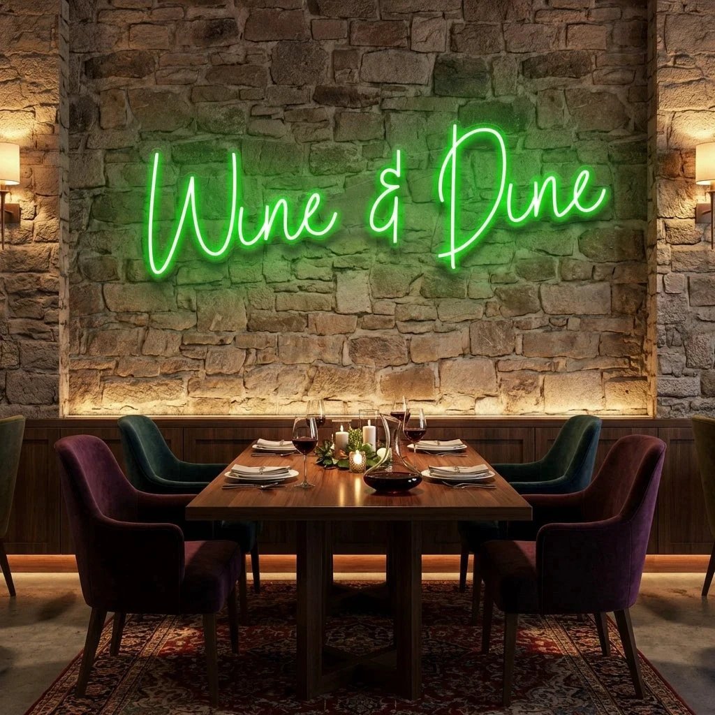 Wine Dine Led Neon Sign Light