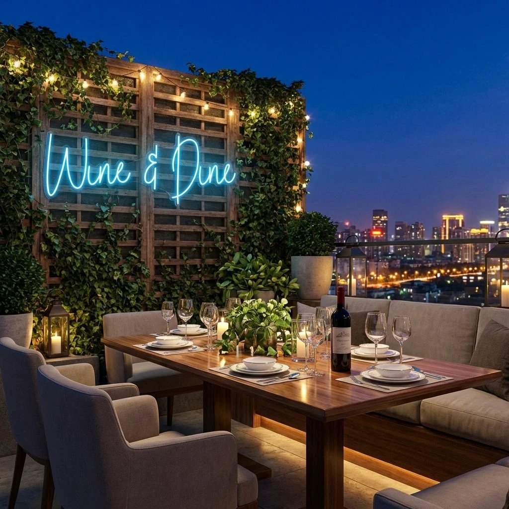 Wine Dine Led Neon Sign Light