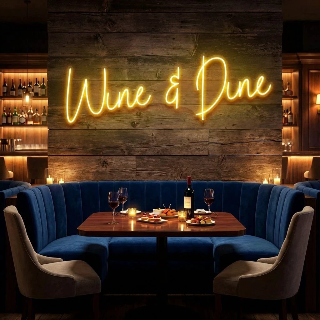 Wine Dine Led Neon Sign Light