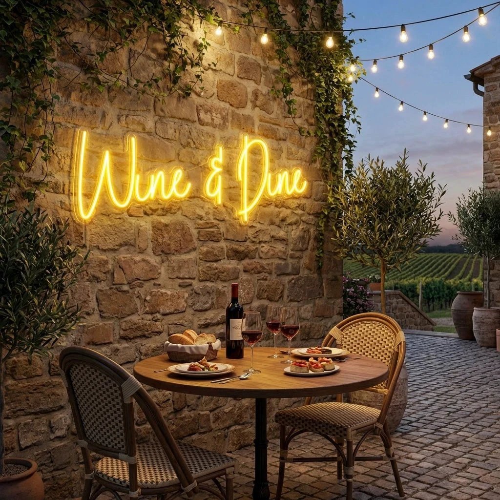 Wine Dine Led Neon Sign Light
