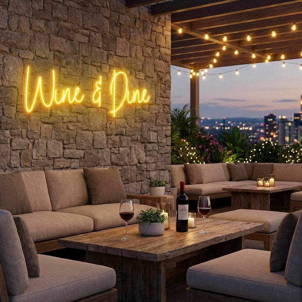 Wine Dine Led Neon Sign Light