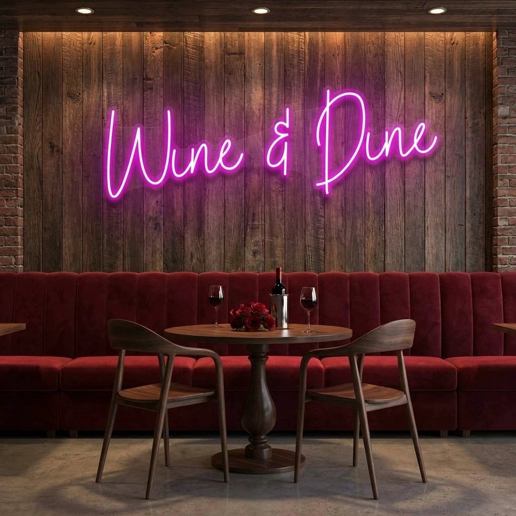 Wine Dine Led Neon Sign Light