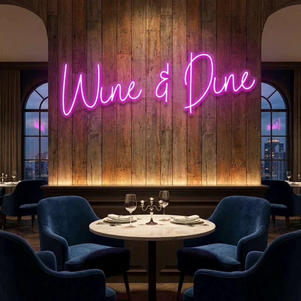 Wine Dine Led Neon Sign Light