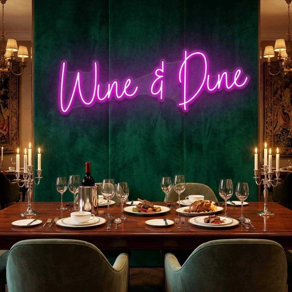 Wine Dine Led Neon Sign Light