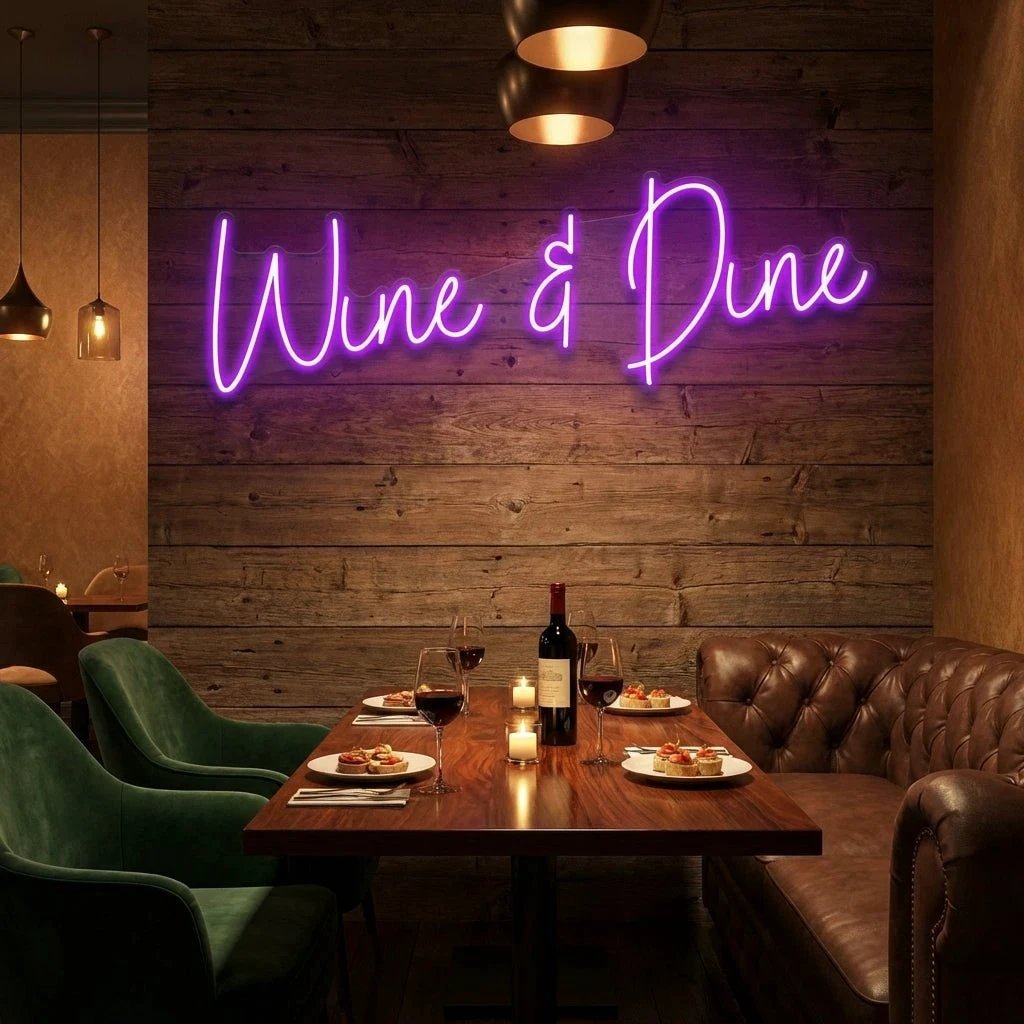 Wine Dine Led Neon Sign Light