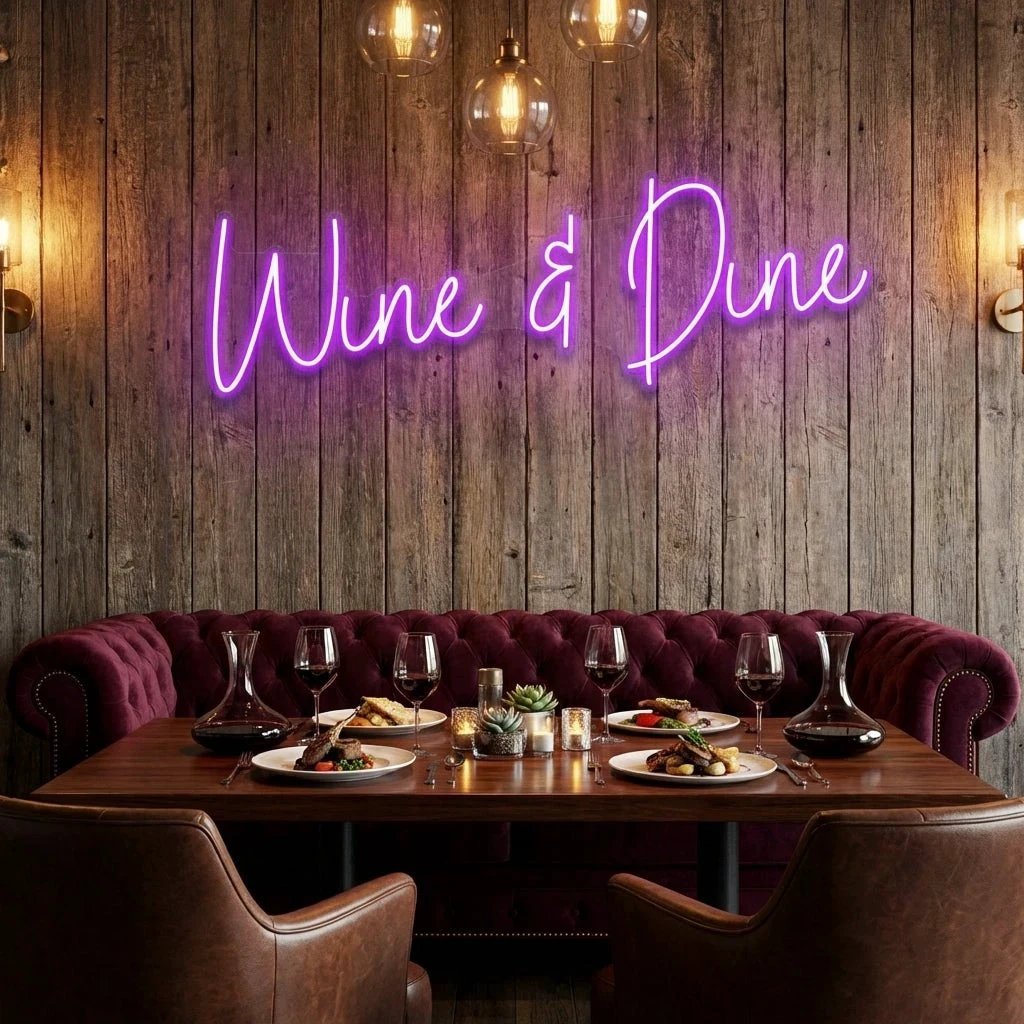 Wine Dine Led Neon Sign Light