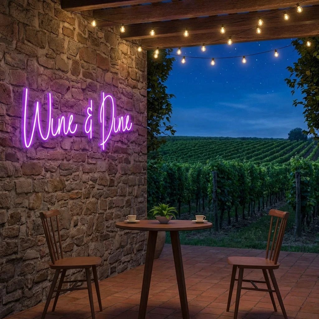 Wine Dine Led Neon Sign Light