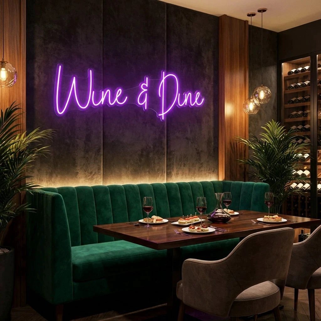 Wine Dine Led Neon Sign Light