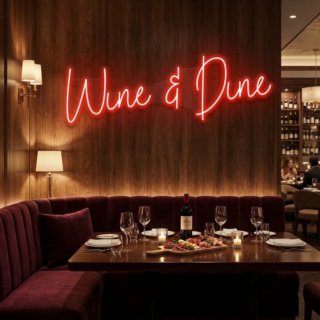 Wine Dine Led Neon Sign Light