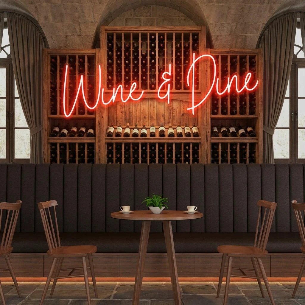 Wine Dine Led Neon Sign Light