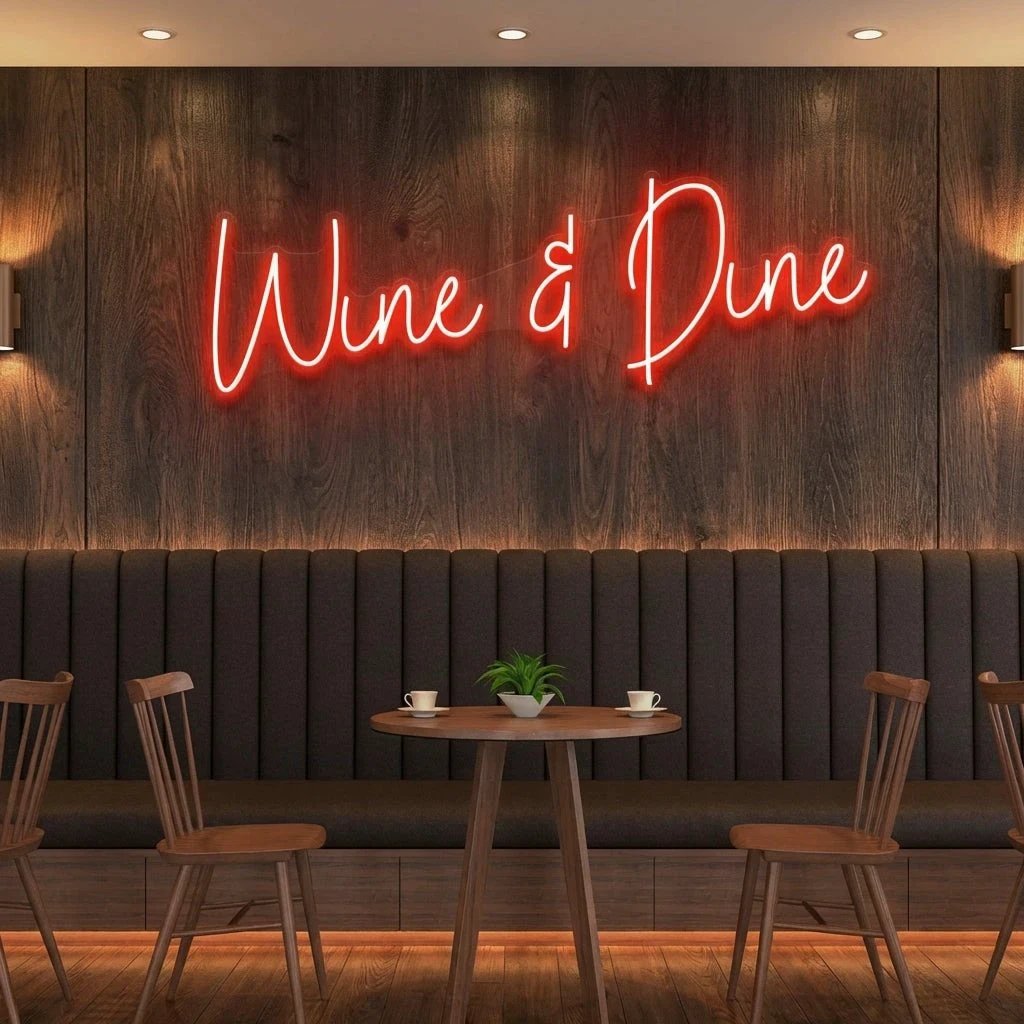 Wine Dine Led Neon Sign Light