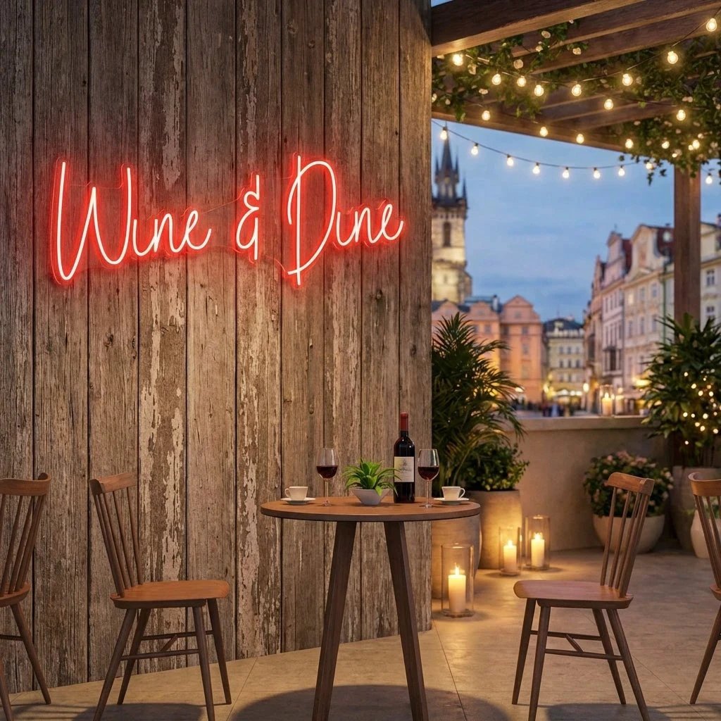 Wine Dine Led Neon Sign Light