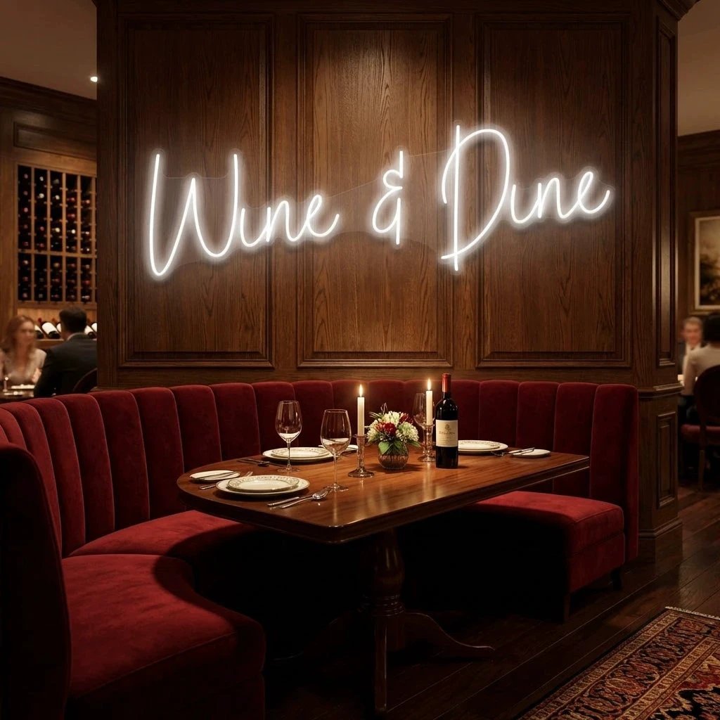 Wine Dine Led Neon Sign Light