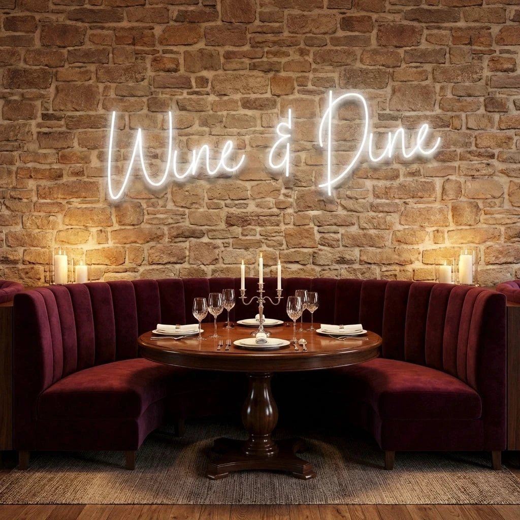 Wine Dine Led Neon Sign Light