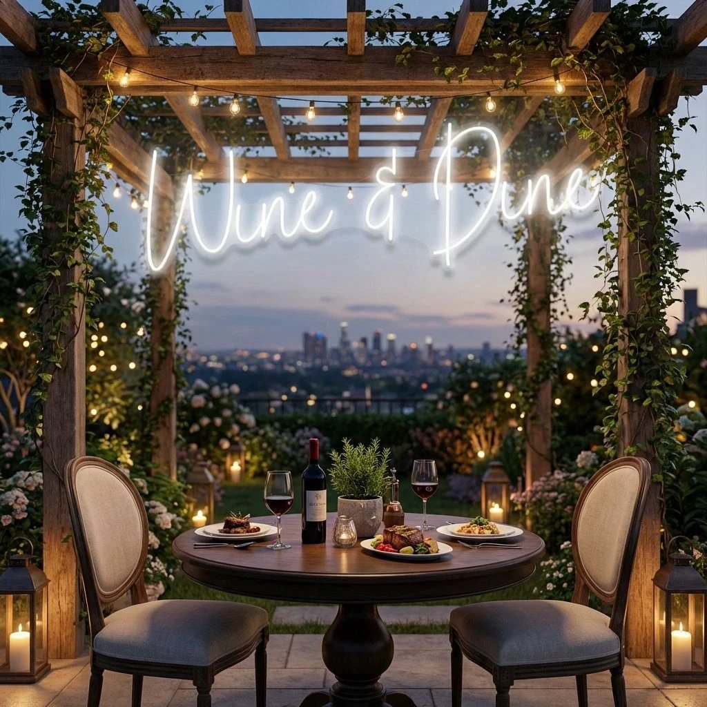 Wine Dine Led Neon Sign Light