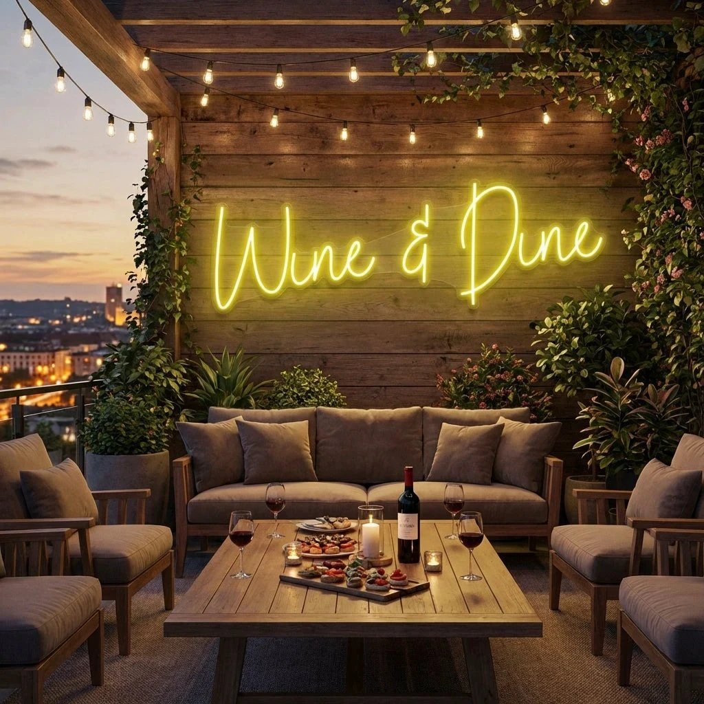 Wine Dine Led Neon Sign Light