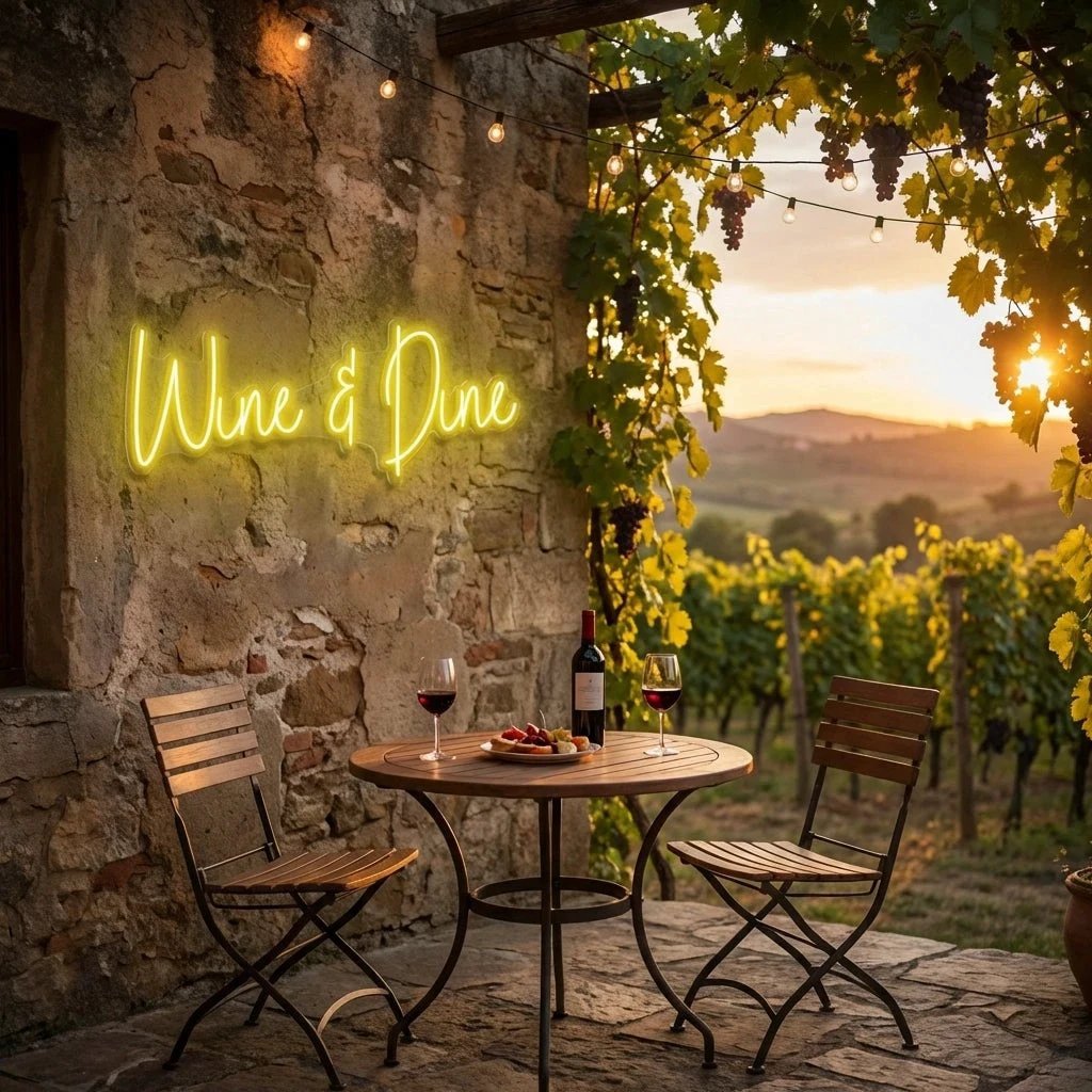 Wine Dine Led Neon Sign Light