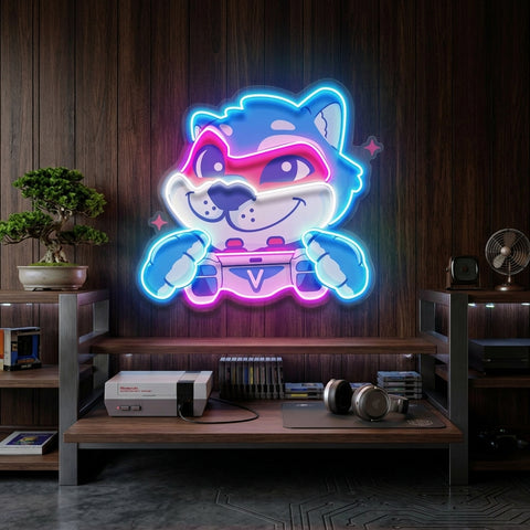 Wolf Mascot Gaming LED Neon Sign Light Pop Art