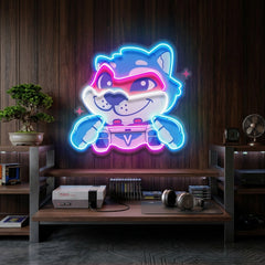 Wolf Mascot Gaming LED Neon Sign Light Pop Art