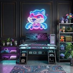 Wolf Mascot Gaming LED Neon Sign Light Pop Art