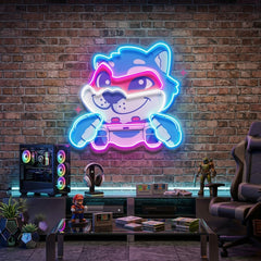 Wolf Mascot Gaming LED Neon Sign Light Pop Art