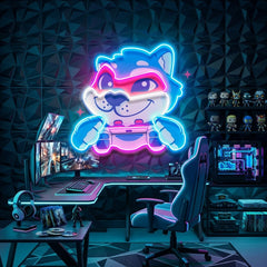 Wolf Mascot Gaming LED Neon Sign Light Pop Art