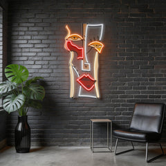 Woman Face Abstract Art LED Neon Sign Light