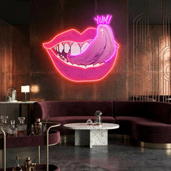 Woman Pink Lips Art Work Led Neon Sign Light