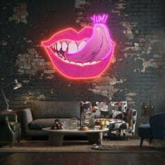 Woman Pink Lips Art Work Led Neon Sign Light