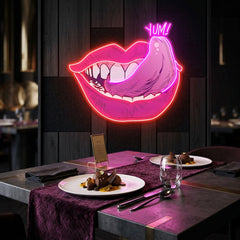 Woman Pink Lips Art Work Led Neon Sign Light