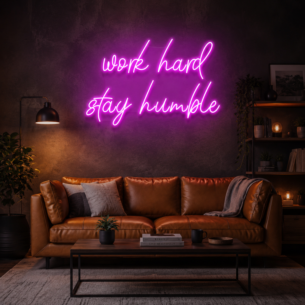 Work Hard Stay Humble Led Neon Sign Light