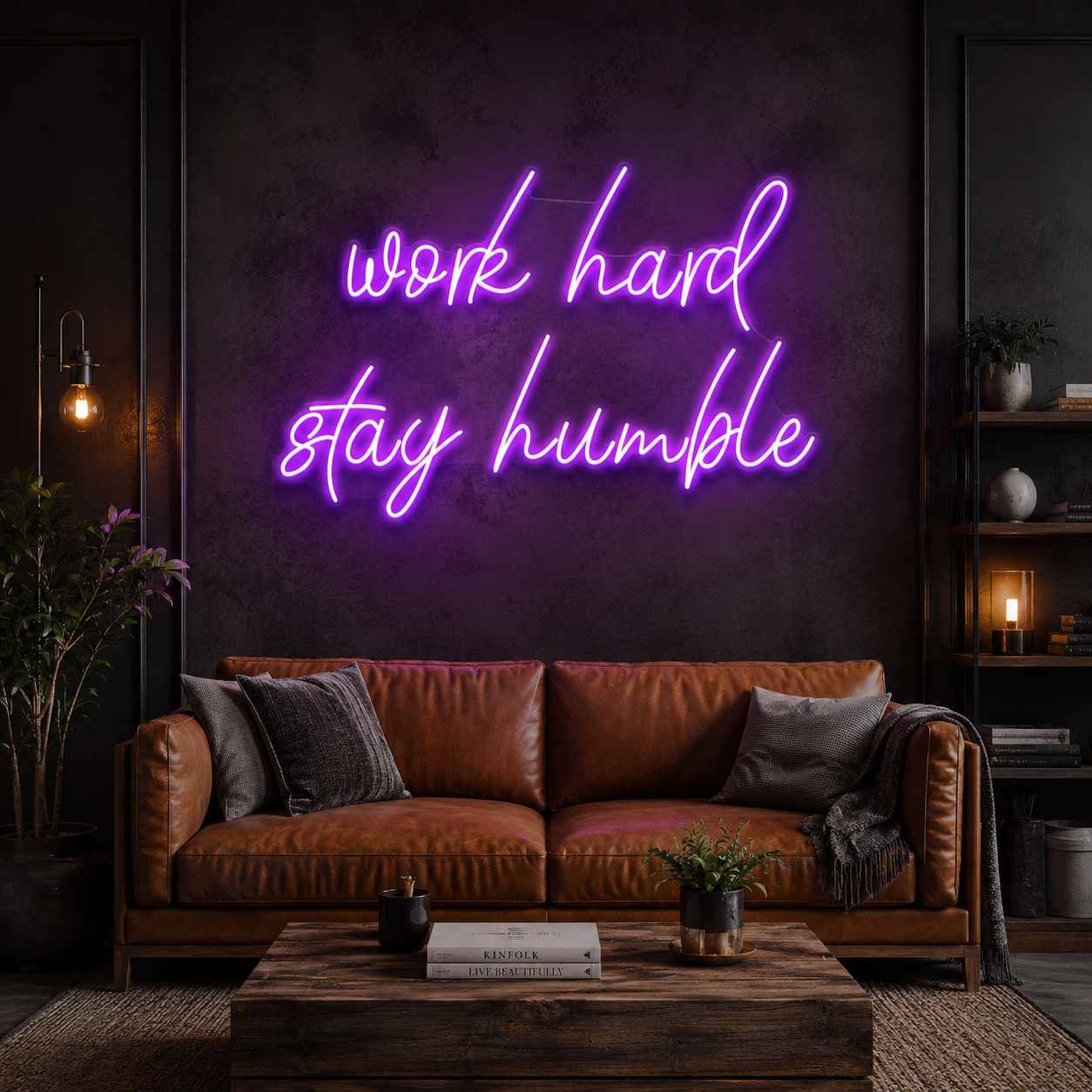 Work Hard Stay Humble Led Neon Sign Light