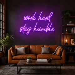 Work Hard Stay Humble Led Neon Sign Light
