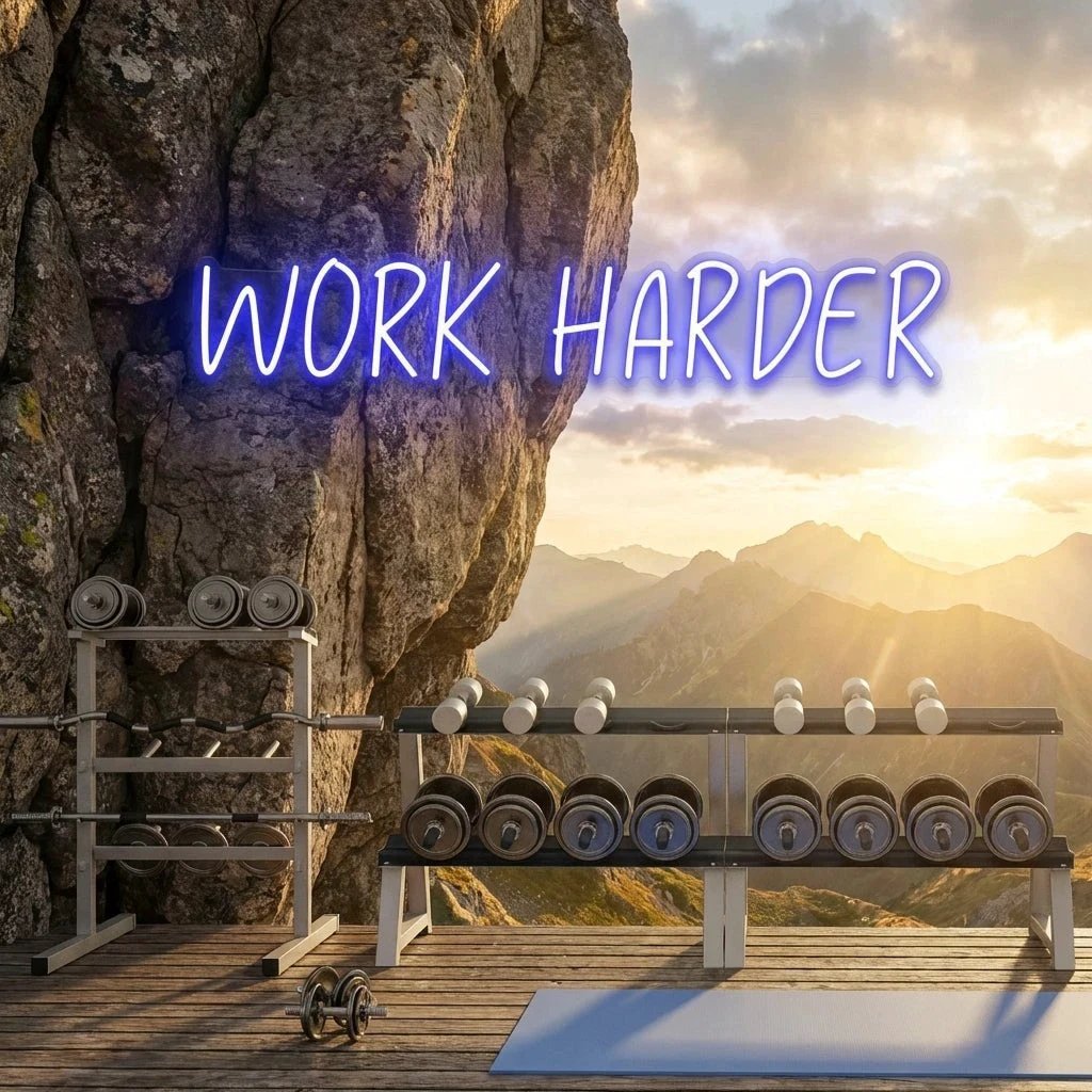 Work Harder Led Neon Sign Light